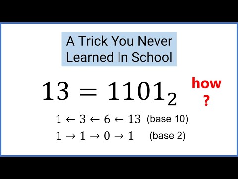 Convert Decimal Numbers To Binary (Base 2) - FASTEST Method