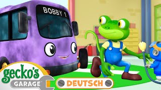 Bobby der Bus fährt elektrisch | 30-minütige Zusammenstellung｜Geckos Garage Deutsch｜LKW für Kinder