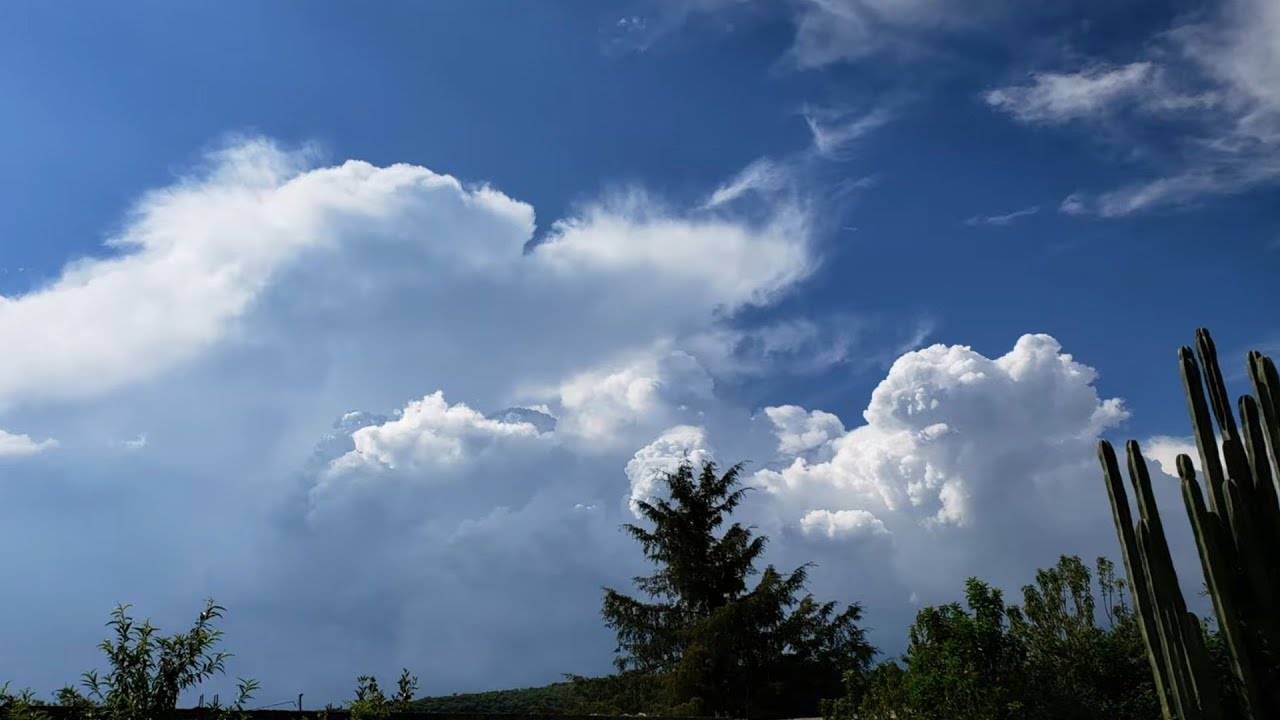 Thunderstorm in the horizon in Michoacán México July 1, 2019
