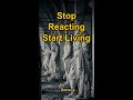 Stop Reacting Start Living | Stoic Wisdom