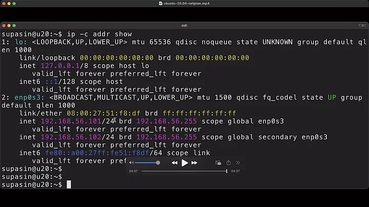 Ubuntu 20.04 : Change IP Address