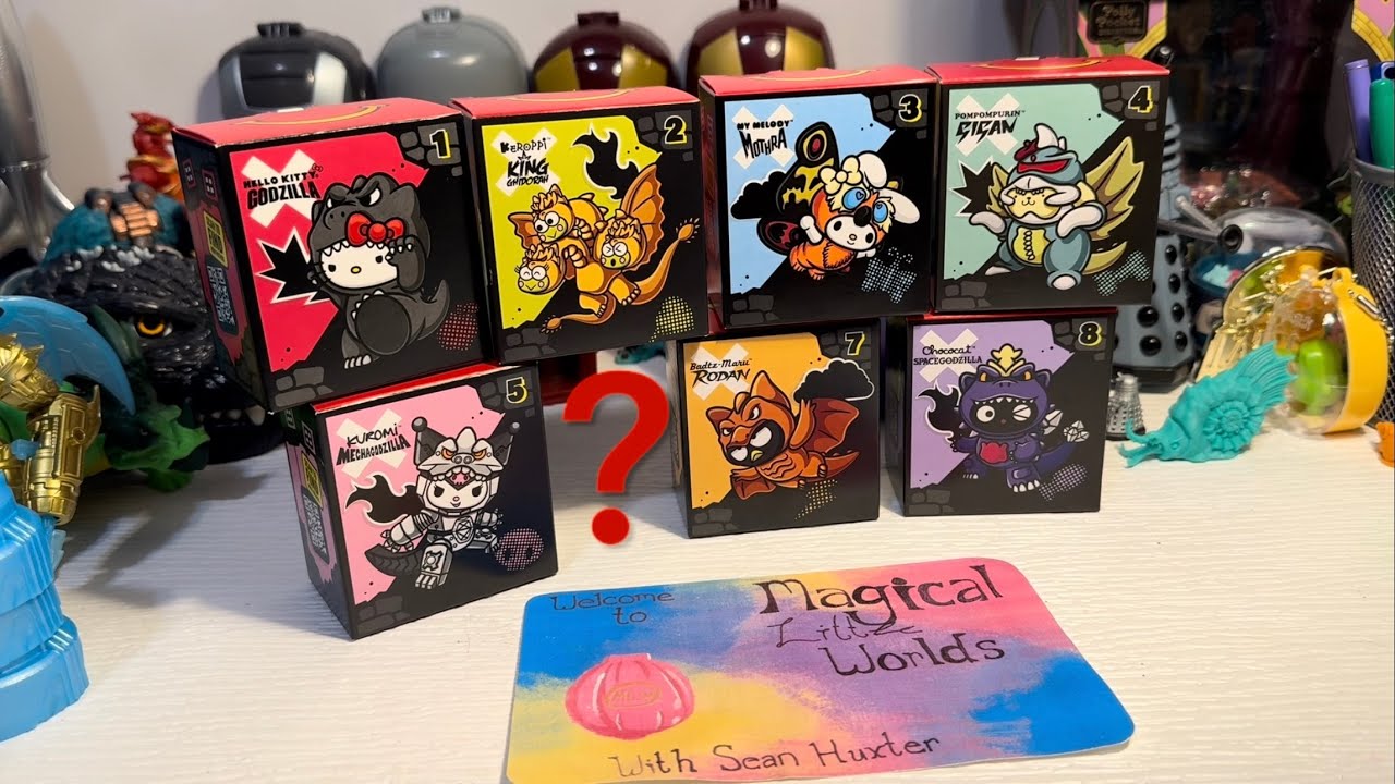 I Found 7 of 8 McDonalds Hello Kitty Godzilla Figures! - YouTube