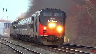 Amtrak and Caboose Train Action! Amtrak Trains and Trains with a Caboose!