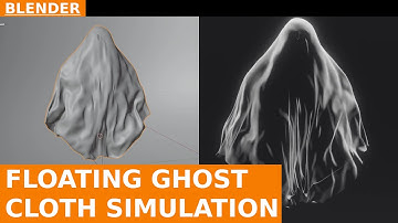 BLENDER - Floating Ghost: Cloth simulation animation with a Force Field and Weight Painting