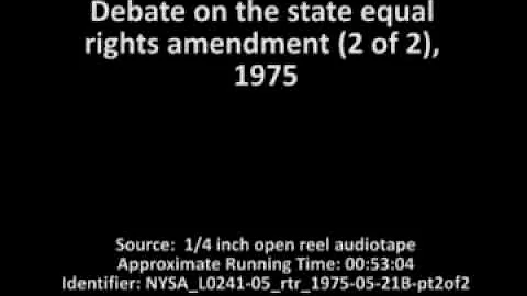Debate on the state equal rights amendment (2 of 2), 1975
