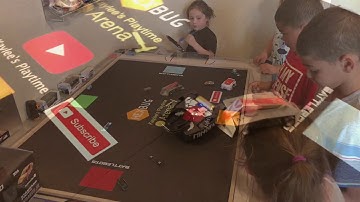 Playing with HexBug Battlebots RC on our custom battle box with friends!