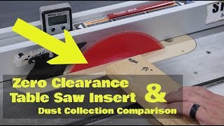 Zero Clearance Table Saw Insert and Dust Collection Comparison