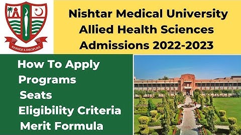 Nishtar Medical University Multan (AHS) Allied Health Sciences Admissions 2022-2023