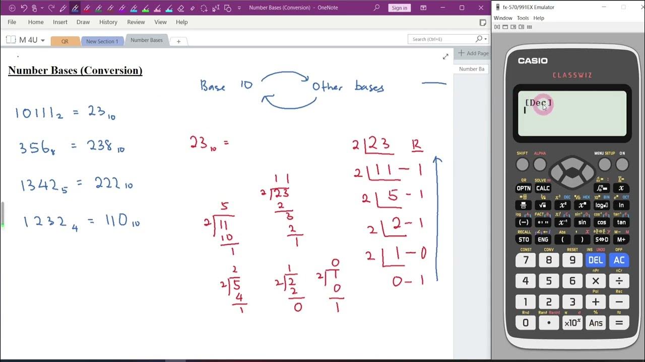 Calculator Guide (Bases Conversion) YouTube