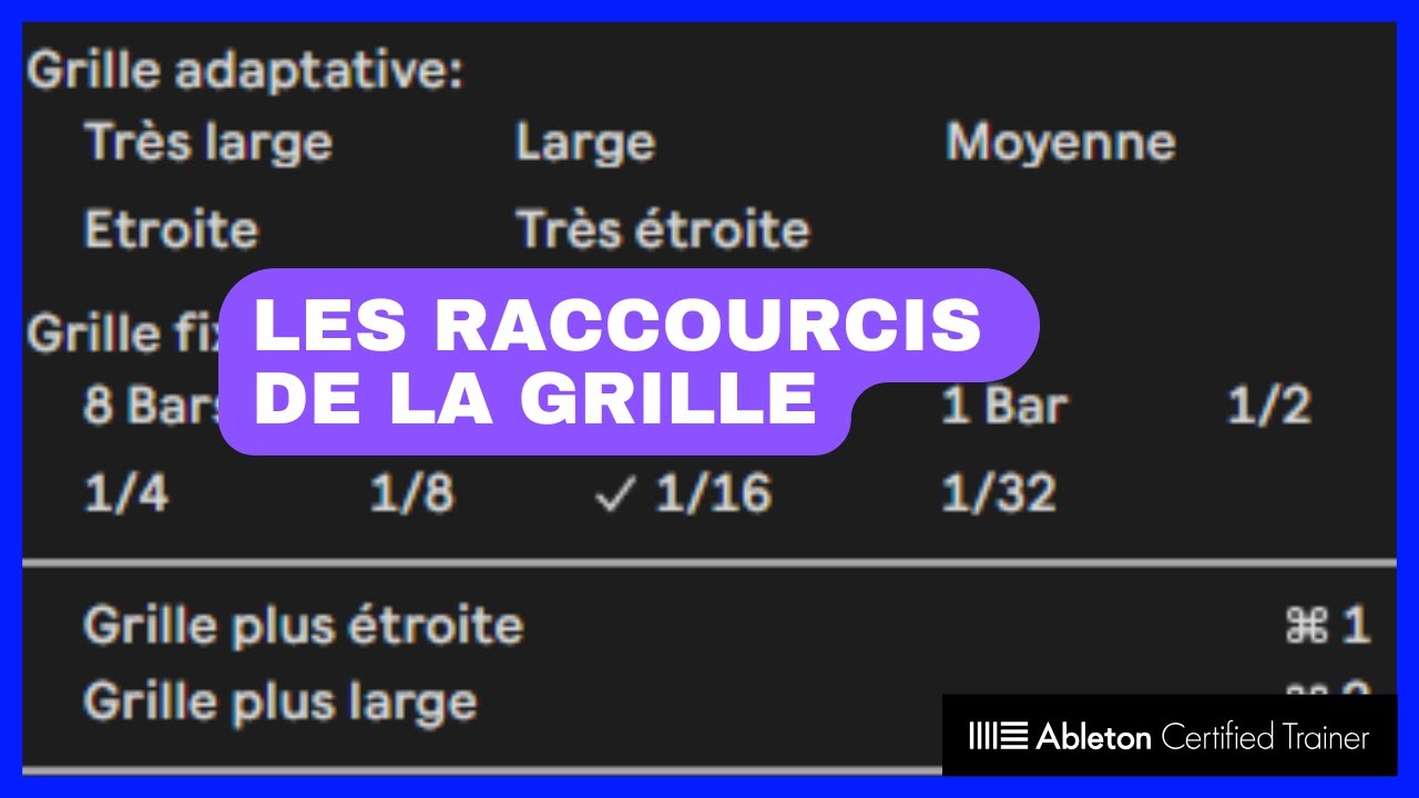 Raccourcis pour changer le pas de la Grille