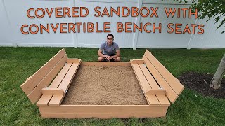 DIY Cedar Decking Sandbox with Collapsible Lid and Benches | Step-by-Step Tutorial