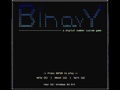 Binary: a PDcurses C language console game