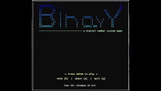 Binary: a PDcurses C language console game