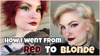 HOW I WENT FROM RED TO BLONDE HAIR AT HOME
