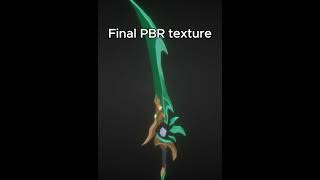 Sword 3d Model Vs Final PBR texture
