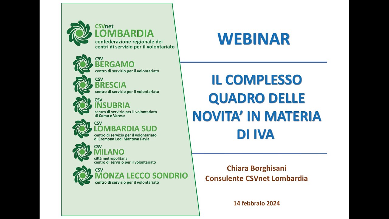 Webinar Regime fiscale forfettario “de minimis” per ODV e APS