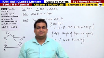 Class 10 Maths (Ex 7B Example 18) TRIANGLES  (RS Agarwal 2019)
