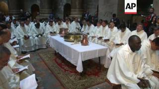 Vigil at Church of Holy Sepulchre in Jerusalem