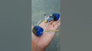 diy kreatif mini scooter bertenaga batre AA #diykreatif #toys #idebarangbekas #amazing #dinamo #unik
