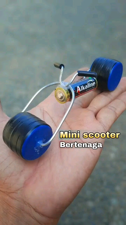 diy kreatif mini scooter bertenaga batre AA #diykreatif #toys #idebarangbekas #amazing #dinamo #unik
