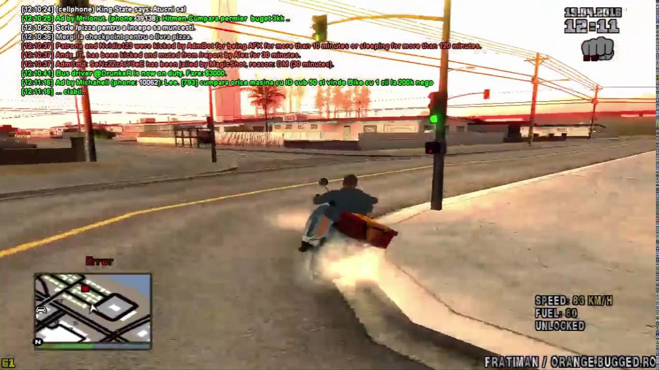 SAMP #12 job pizza pe orange /orange.bugged.ro gaming logo