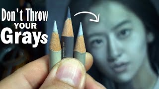 Yes...we Can Use Grays For Skin-Tone Realistic Colored Pencil Portrait Drawing Tutorial