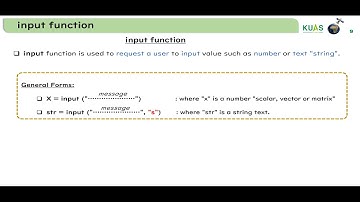 13.2 Input function in MATLAB