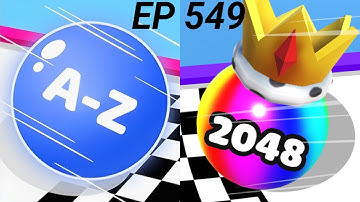 A-Z Ball Run VS Ball merge 2048 🏀😡👹🤯 Max All Level Android iOS Walkthrough Gameplay Ep 549