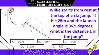 SIN - Sir Isaac Newton - Physics Contest Question 16 - Ski Jump