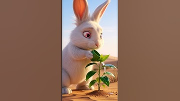 The rabbit saved the turnip plant from drying out by watering it 😭 #ai #tree #save #water