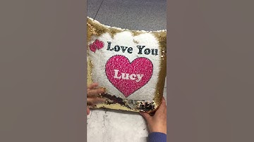 Sequin cushion - love you always