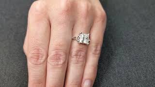 Celtic Cathedral Ring Gold Moissanite Diamond Celtic Engagement Ring Trinity Knot Ring Irish Ring