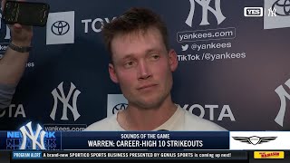 Will Warren strikes out a career-high 10 batters
