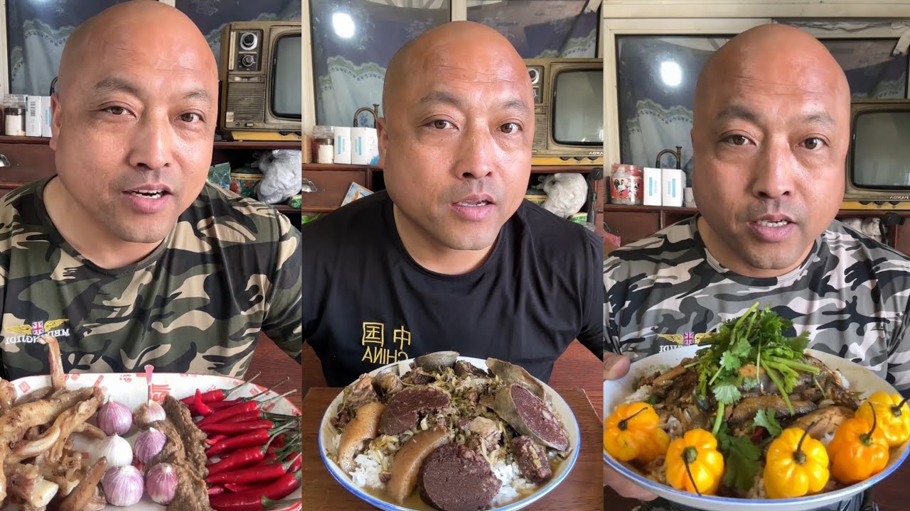 YUMMY/Challenge Eating Pork 🤤 Meat 🥓 Noodle 🍜😋, Friend Fish Chicken 