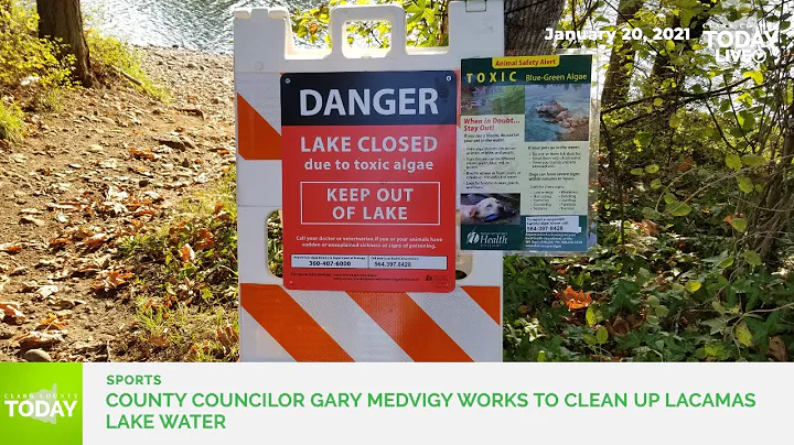 County Councilor Gary Medvigy works to clean up Lacamas Lake water