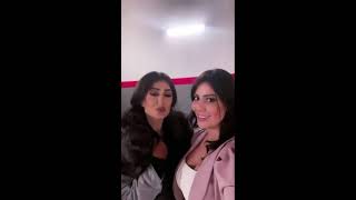 الفنانة غادة عبد الرزاق و الفنانة غنوة محمود من كواليس تصوير مسلسل لحم غزال