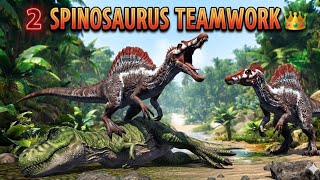 😱 2 SPINOSAURUS vs T-REX! 🔥 Our INSANE Teamwork! | Jurassic Clash screenshot 1