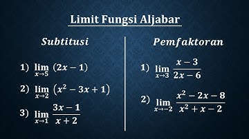 Limit Fungsi Aljabar : Metode Subtitusi Langsung dan Pemfaktoran
