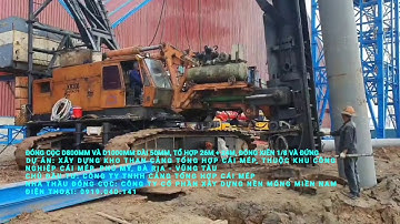 Đóng cọc D800mm và D1000mm dài 50mm, tổ hợp 26m + 24m, đóng xiên 1/8 và đứng