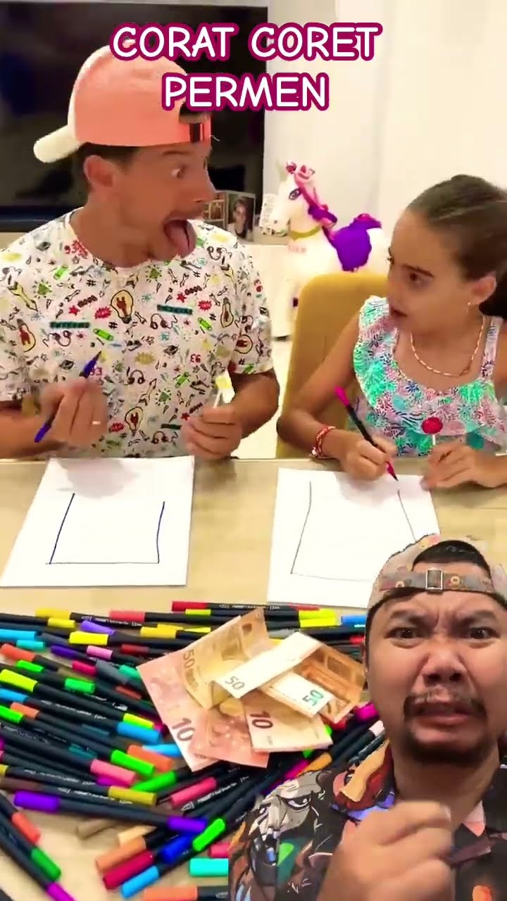 CHALLENGE MENGGAMBAR DAN MAKAN PERMEN!!!?? #funny #comedy #challenge