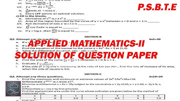 Lecture II Solution of Question Paper of Applied Mathematics-II/0553/May 2019