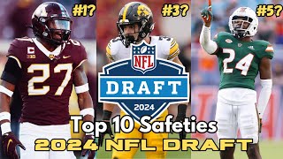 Ranking The Top 10 SAFETIES in The 2024 NFL Draft