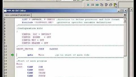 04 PIC asm MOV Commands Tutorial