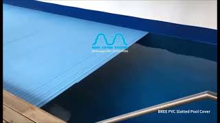 BREE Automatic PVC Slatted Pool Cover Retractable Indoor Safety Swimming Pool Cover