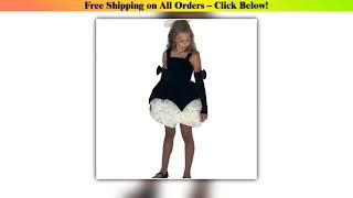 Children Vintage Style Black Girls Party Dress Costume Puffy Princess Gown Birthday Host Fashion