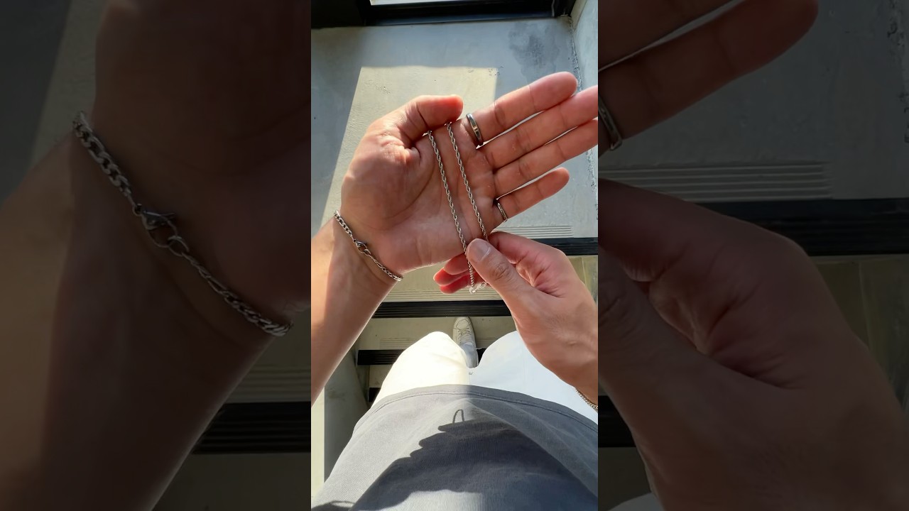 Silver chain necklace for men (rope link chain)