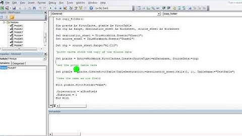 VBA code to create pivot table , add rows field, column field,value field, refresh pivot table