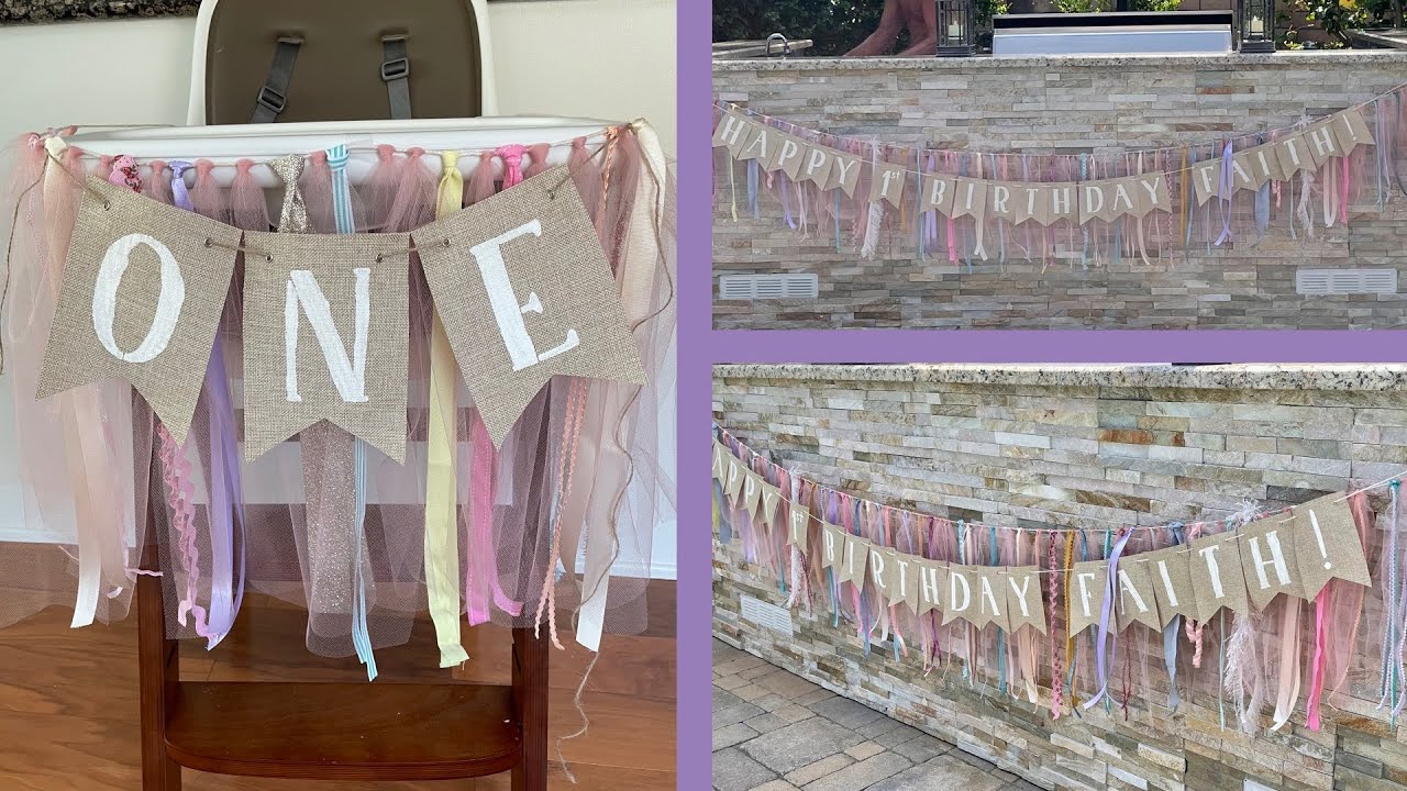 DIY How to Make a Party Banner - 1st Birthday High Chair 