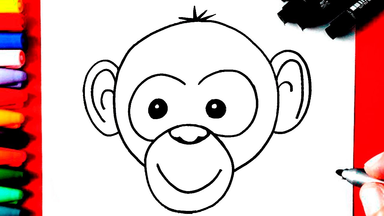 Vetores de Como Desenhar Macaco Macaco De Desenho Fácil Para