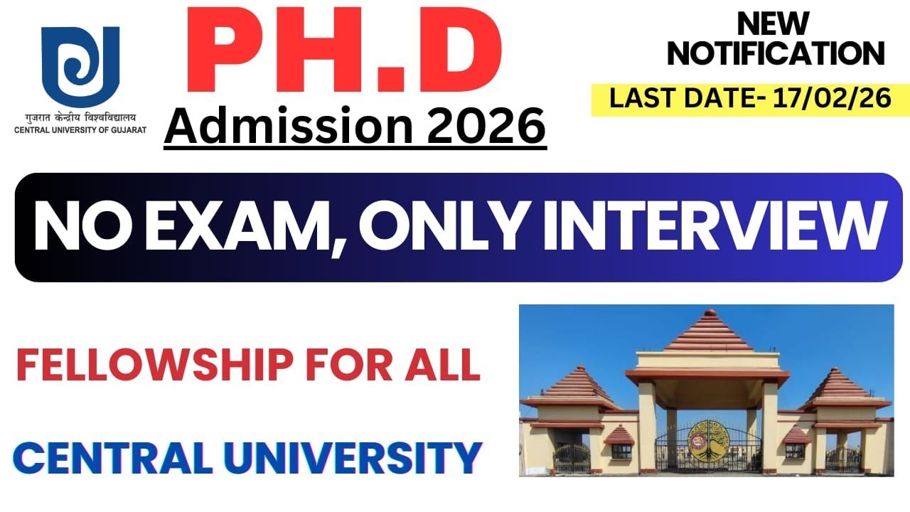 New PhD Admission 2026 | Central University |Multiple subject ...